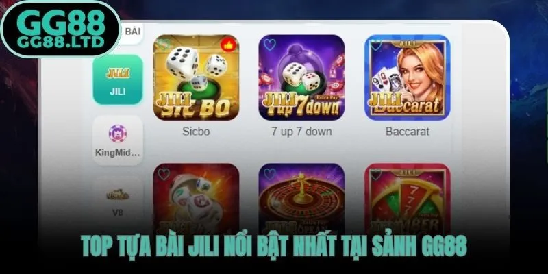 Danh mục game bài JILI GG88 từ bài truyền thống đến hybrid độc quyền